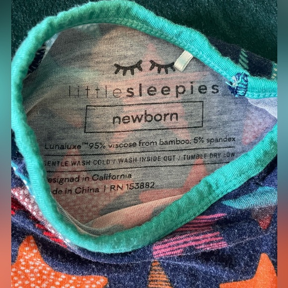 Little Sleepies Crescent Zippy- Shades of Stars- Newborn - Picture 3 of 4